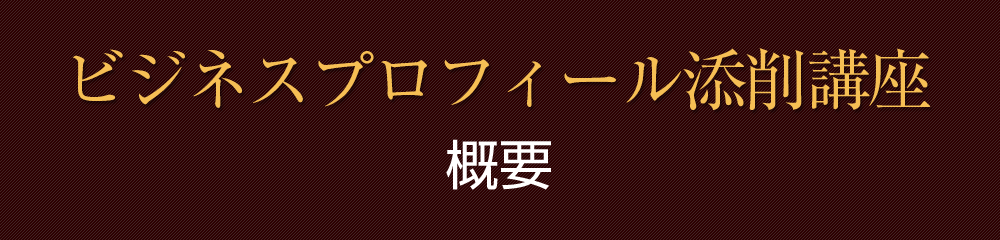 ビジネスプロフィール添削講座 概要