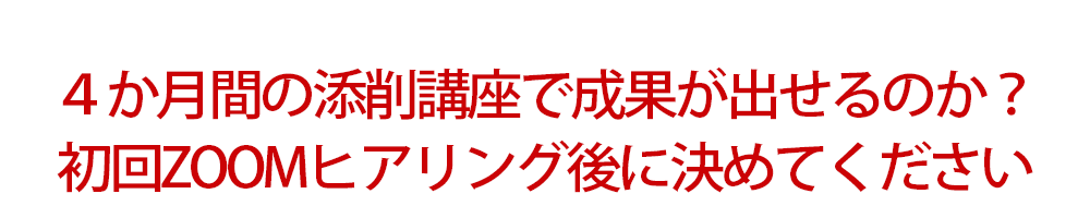 ４か月間の添削講座で成果が出せるのか？ 初回スカイプヒアリング後に決めてください