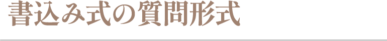 書込み式の質問形式